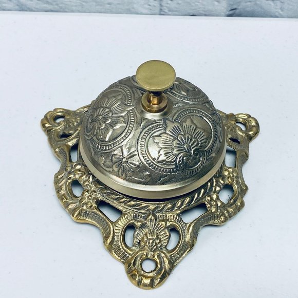 Vintage Ornate Elegant Service Bell Hotel Desk Retail Counter Food Retail - Picture 2 of 6